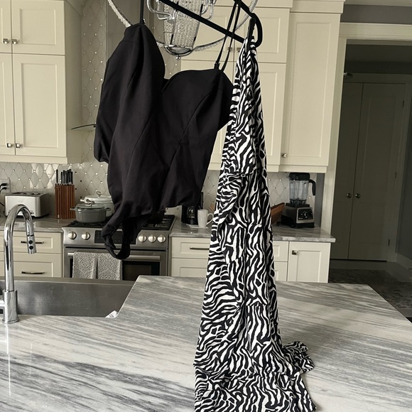 Summer outfit slinky skirt size large Zara body suit size extra large excellent - Picture 14 of 16